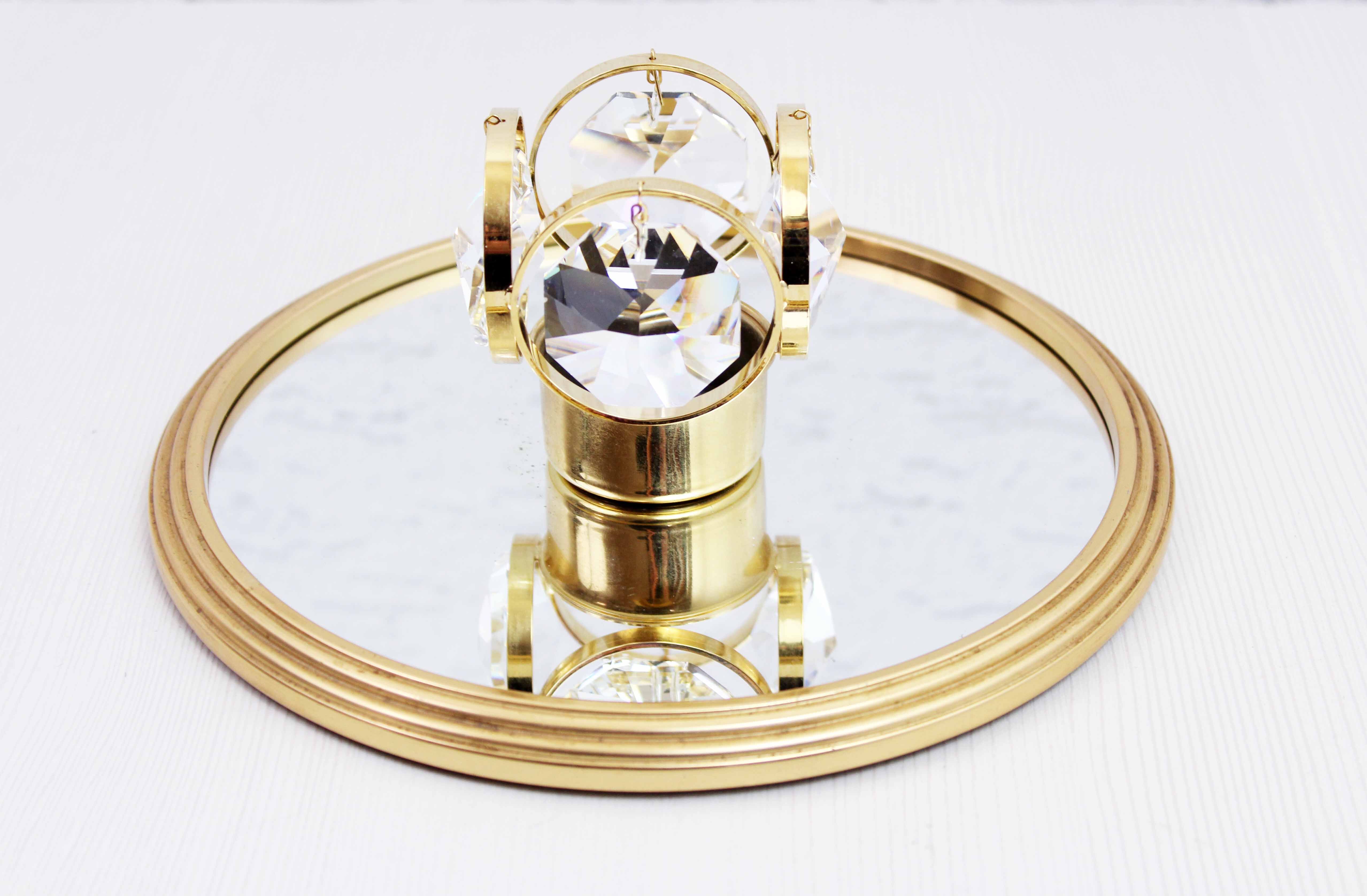 Round brass mirror top