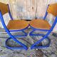 Pair of Chairs SOUVIGNET Model ELODIE Metal Blue & Wood Made in France
