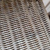 Rattan shelf and metal foot 50s