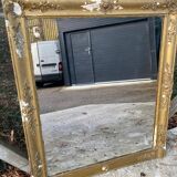 19th century empire mirror with gilded frame 100x115cm