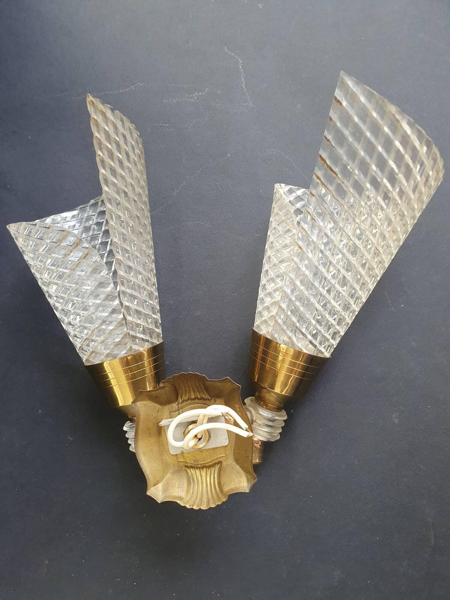 Pair of double light wall sconces from the 1960s.