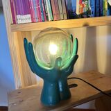 Green hands ceramic lamp