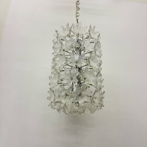 Lustre en verre de Murano spectaculaire en forme de fleur par Venini pour VeArt, Italie, années 1970