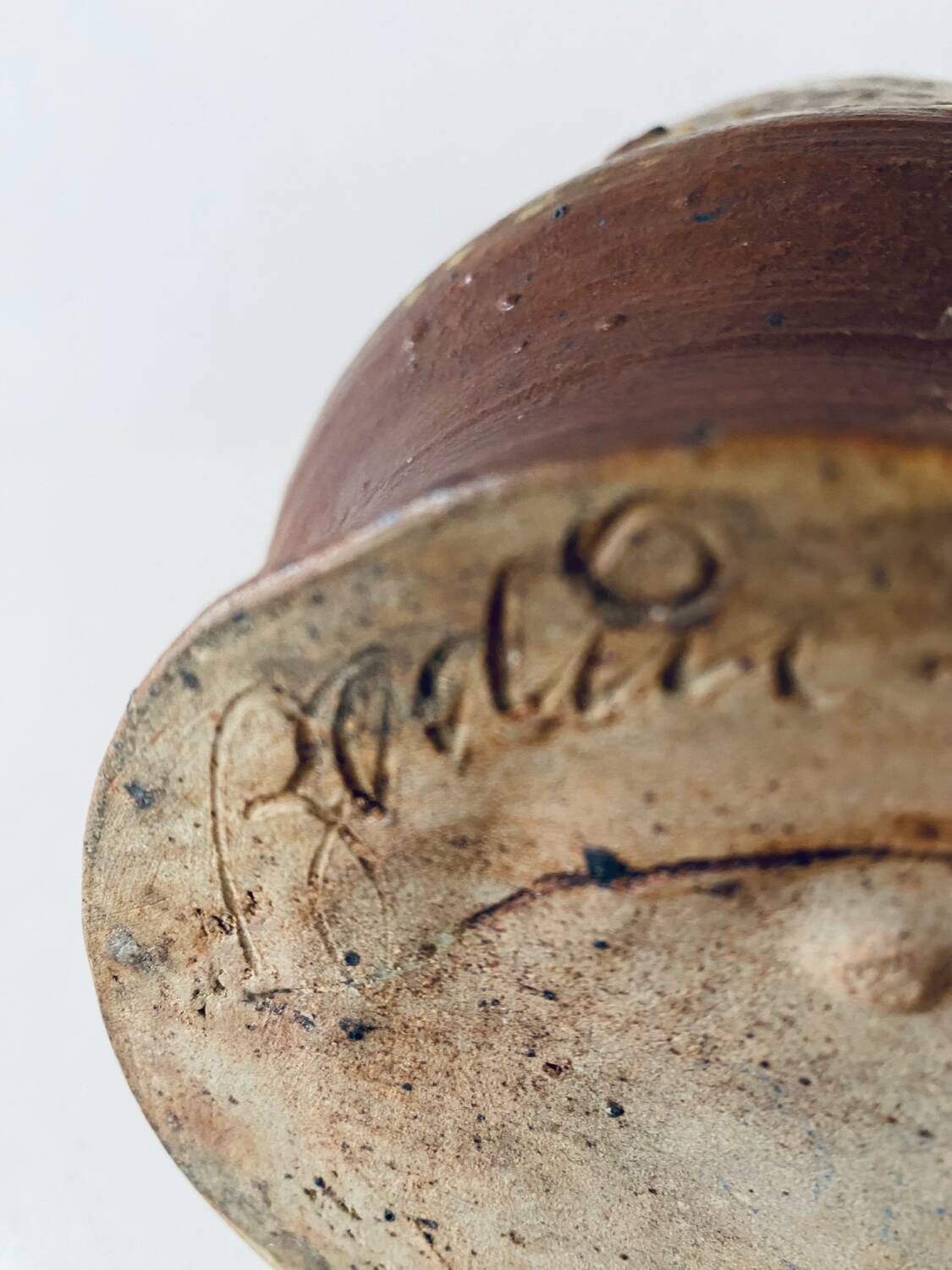 Large stoneware flower vase signed Bodin