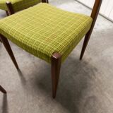 Lot of 6 teak and fabric chairs