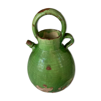 Green ceramic pot