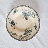 Set of 6 Deep Plates Earthenware Ceramic Sarreguemienes Royat Series 19th century in perfect condition