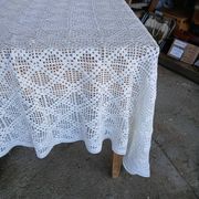 Dessus de lit ancien en crochet fait main
