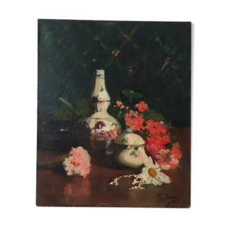 Still life oil on canvas XX ieme
