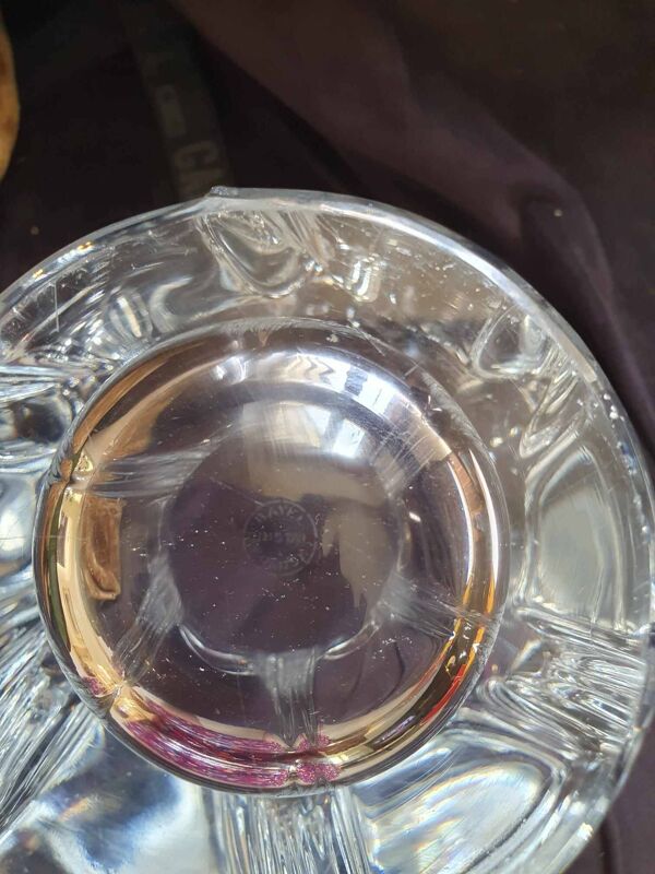 Grand Vase En Cristal Signé Bayel