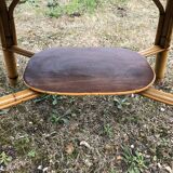 Large coffee table in vintage rattan