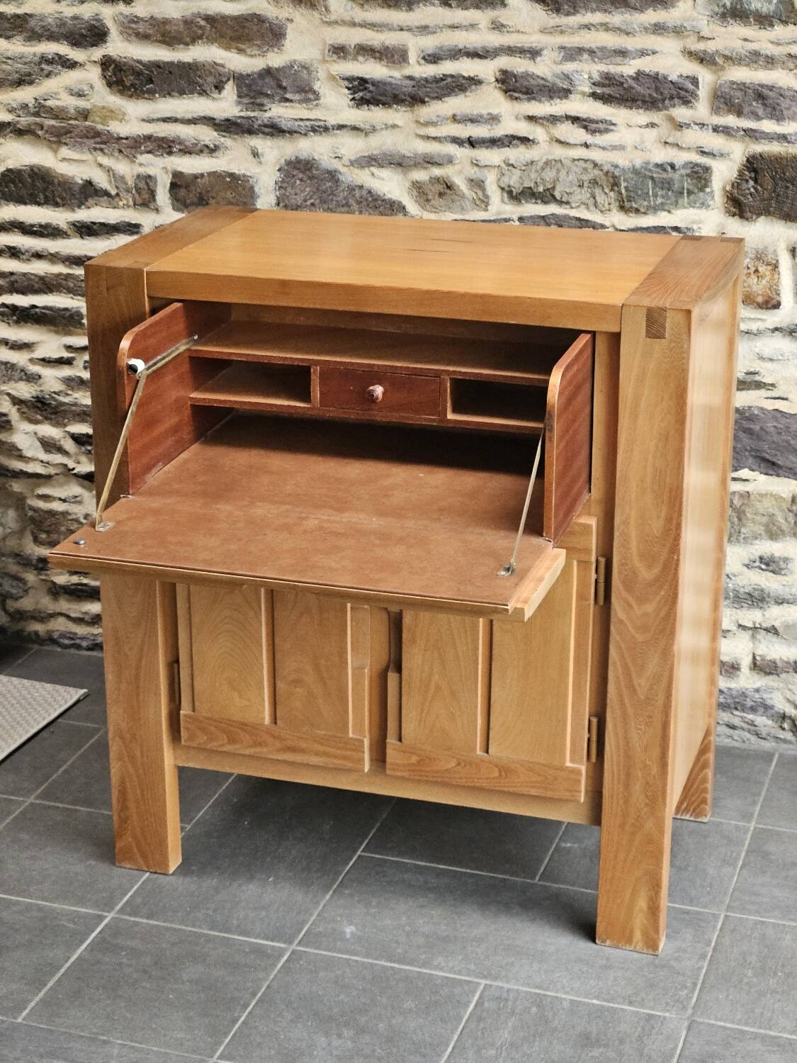 Bureau secrétaire orme vintage