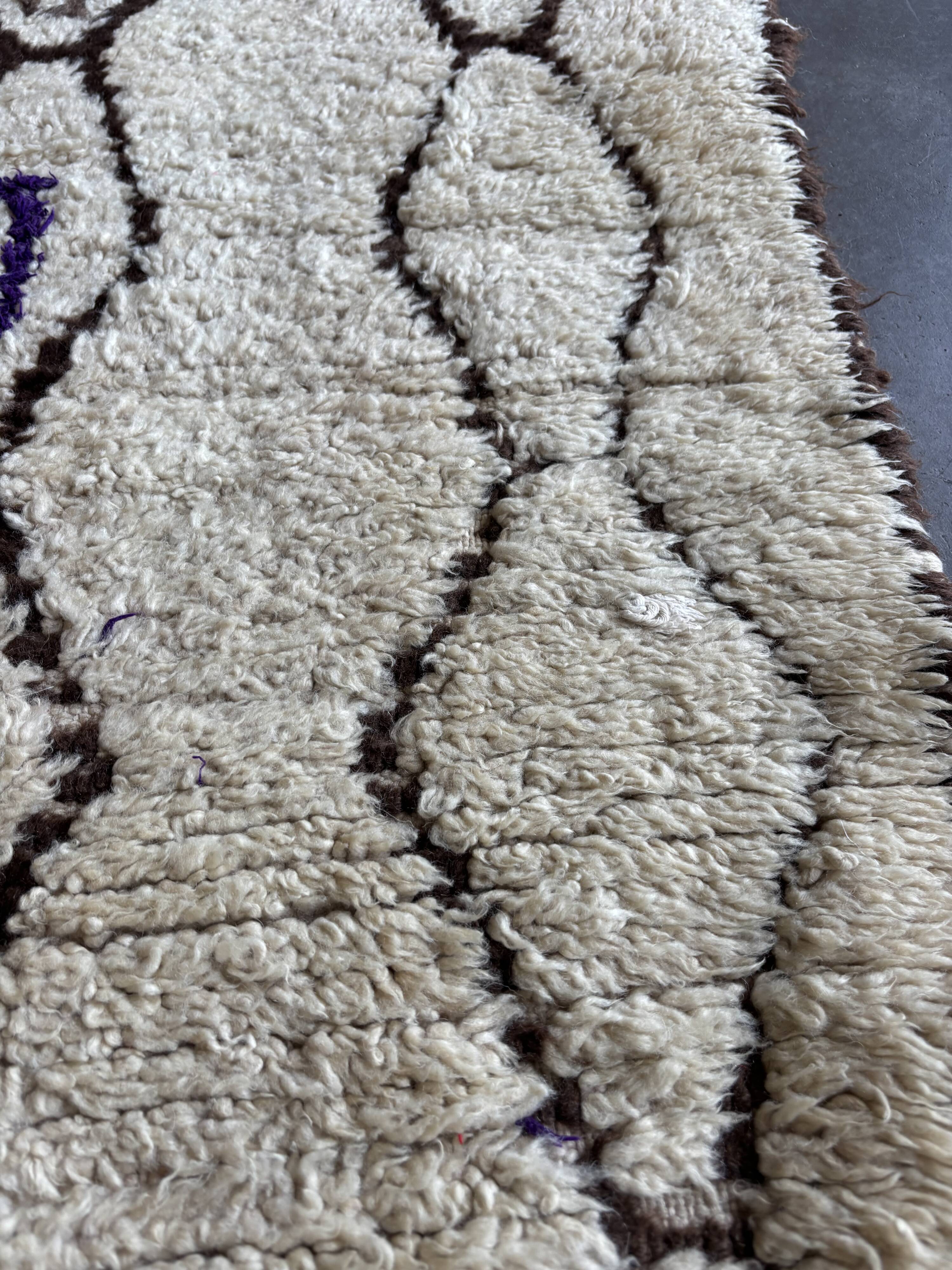 Tapis Beni Ouarain marocain  vintage – 90x180 cm