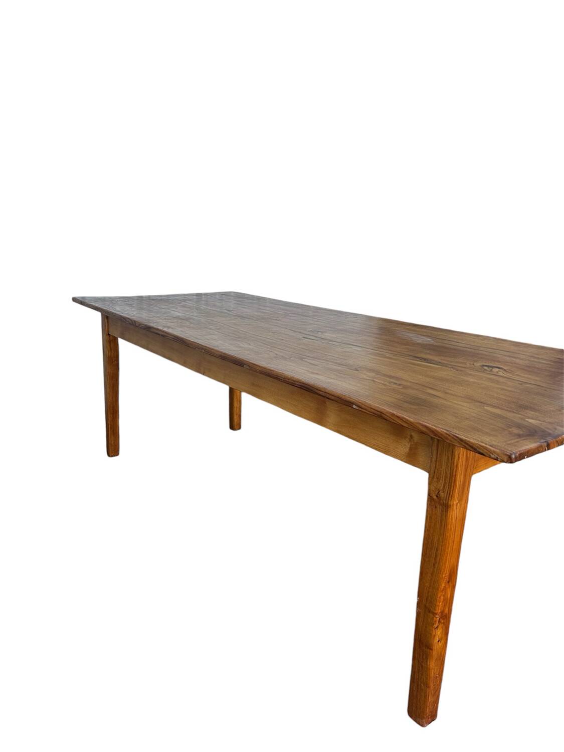 Large 19th century solid elm farmhouse table