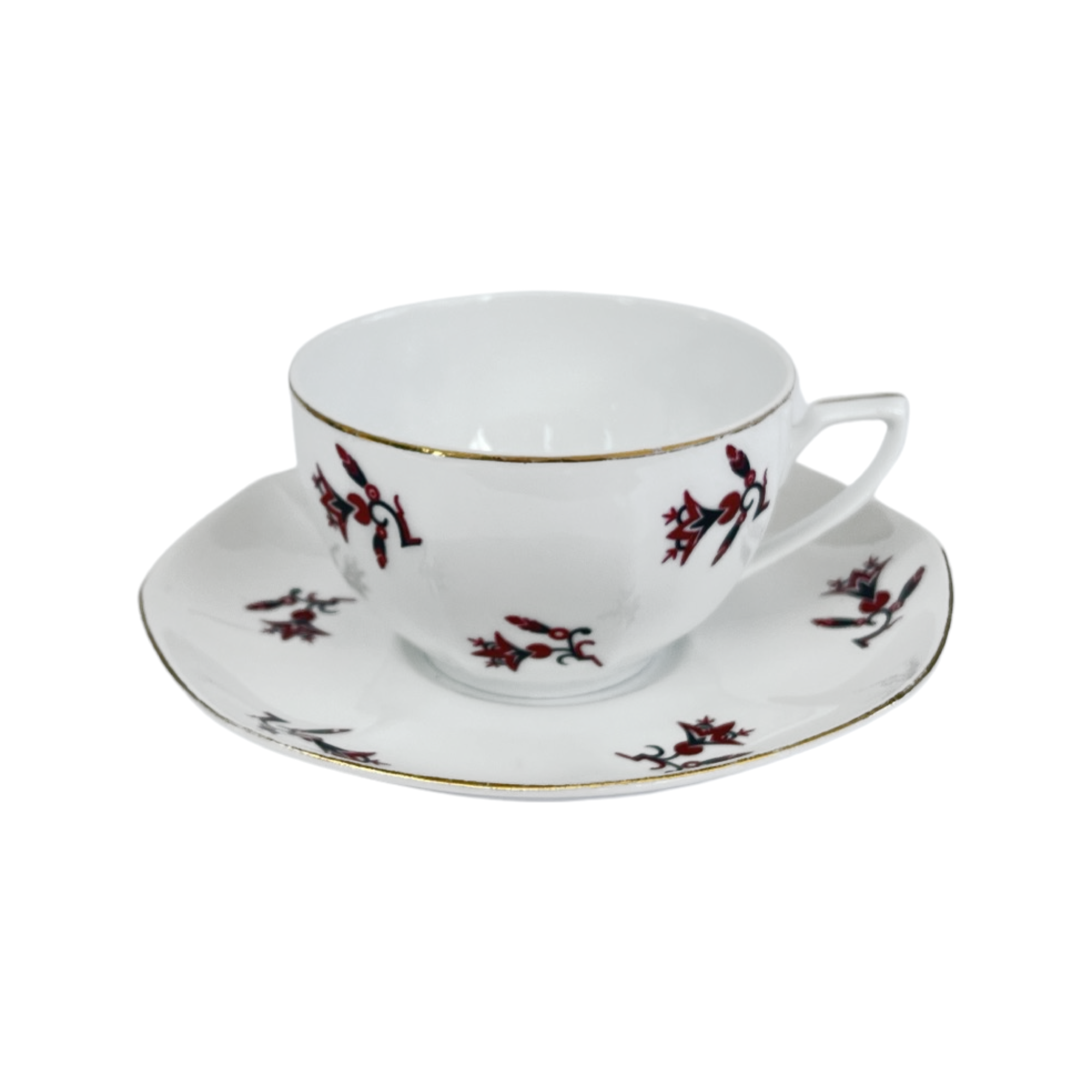 Art-Deco cup and saucer, Viktoria Czechoslovakia, 1920s