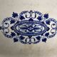 Oval dish Longwy model Louis XV white and blue 1850