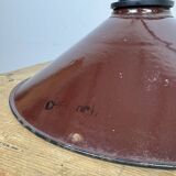 Industrial Dark Red Enamel Factory Pendant Lamp, 1960s