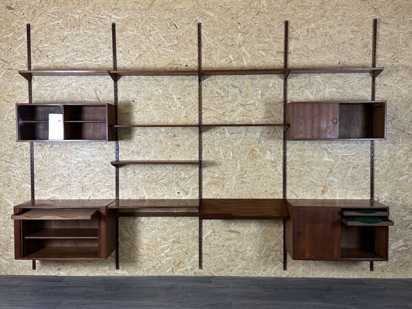 60s 70s teak wall shelf Wall Unit Kai Kristiansen for FM Møbler Denmark