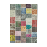Handwoven Anatolian Contemporary 205 cm x 301 cm Multicolor Patchwork Carpet