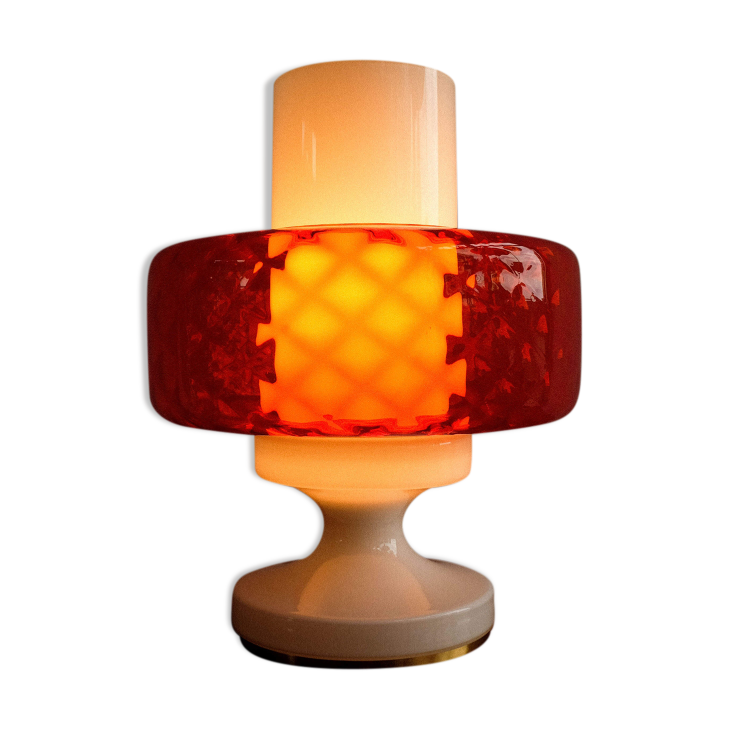 Czechoslovak Colored Glass Table Lamp by OPP Jihlava, 1970s