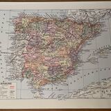 Lithograph map of Spain from 1928