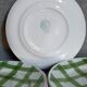 Five dessert plates Orchis-Moulin des Loups vintage checkered décor