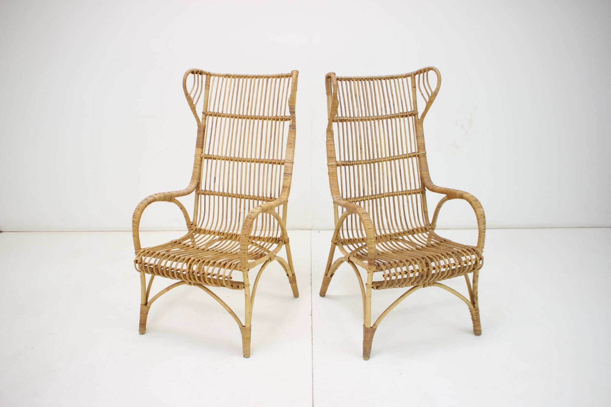 Midcentury rattan armchairs, 1960s