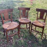 3 rustic chairs mulched solid wood Directoire