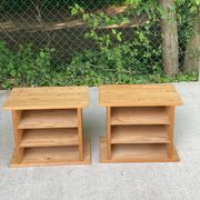 Pair of vinyl furniture, Scandinavian bedside tables in solid wood