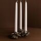 Vintage silver candle holder with 3 flowers - Mid-Century design Italy 1960s