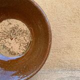 Large brown glazed salad bowl