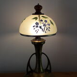 Brass and opaline lamp