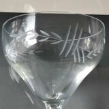 Lot 6 coupes à champagne art décor, années 20. ciselées motifs épis de blé/traits transversaux