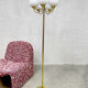 Vintage Italian brass floorlamp opaline glass