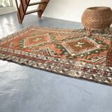 Vintage pure wool handcrafted oriental rug - 143cm x 208cm