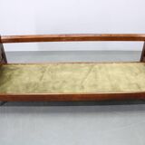 Mid-century Czechoslovak green leather sofa, 1970s