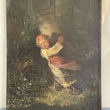 oil on panel, Red Riding Hood, unsigned, quite old-fashioned
