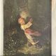 oil on panel, Red Riding Hood, unsigned, quite old-fashioned