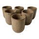 Set of 6 espresso cups in glazed stoneware 70s