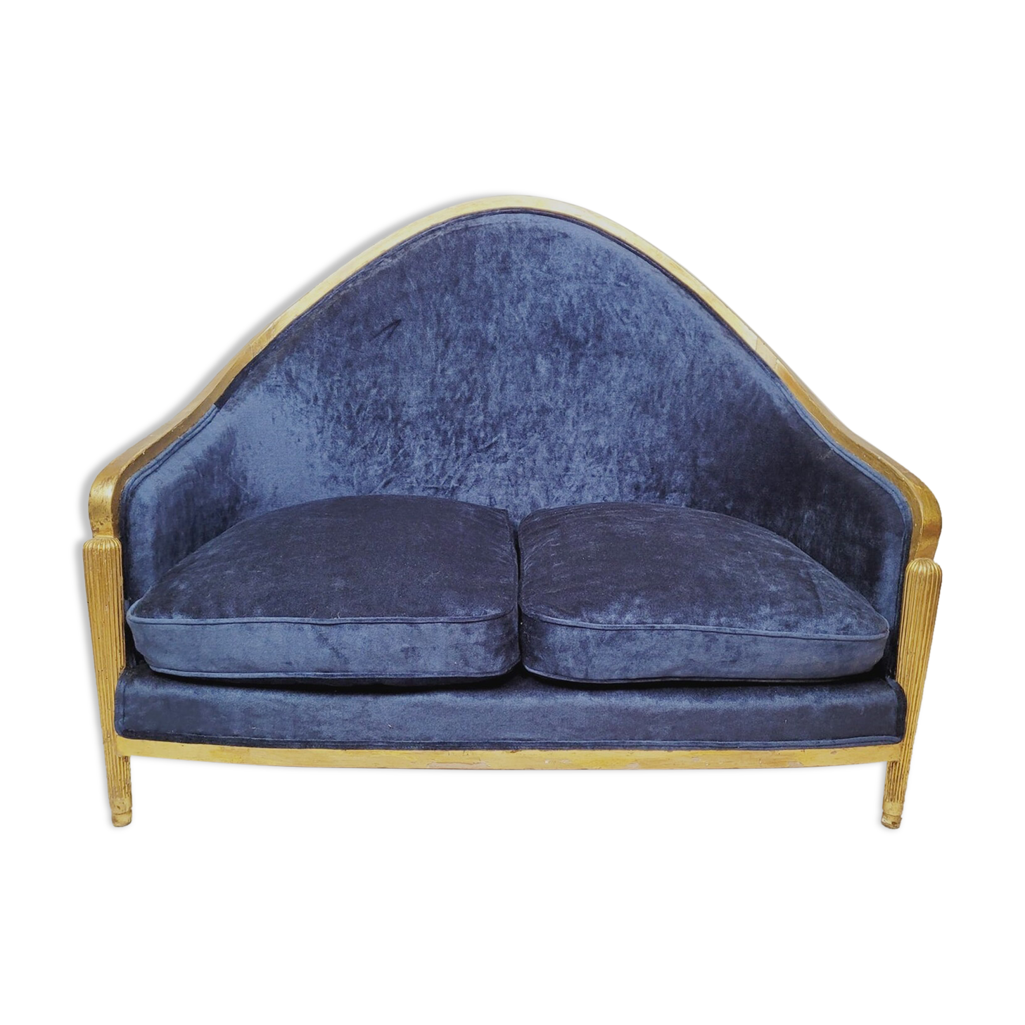 Art deco bench in gilded wood