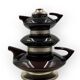 Mid-century modern piled up Tea set, SC3 Italy 1970s