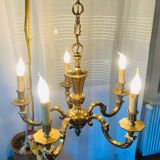 Louis XVI chandelier, 20th century, in solid gilded bronze