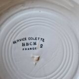 Set of 9 deep plates, earthenware from Creil Montereau, Colette model.