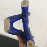 Blue vase ceramic soliflore