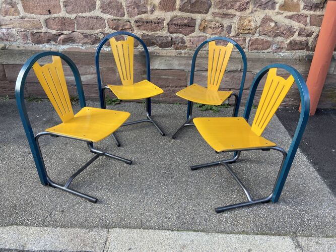 Set de 4 chaises vintage design lounge par Baumann, années 1980-90s