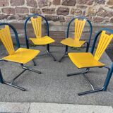 Set of 4 vintage chairs design lounge by Baumann, 1980-90s