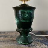 Geometric table lamp with pleated opaline shade