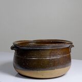 Marmite/bol à oreilles ancien XXe grès de Puisaye émaillé