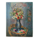 Bouquet of flowers with poppies, oil on canvas signed