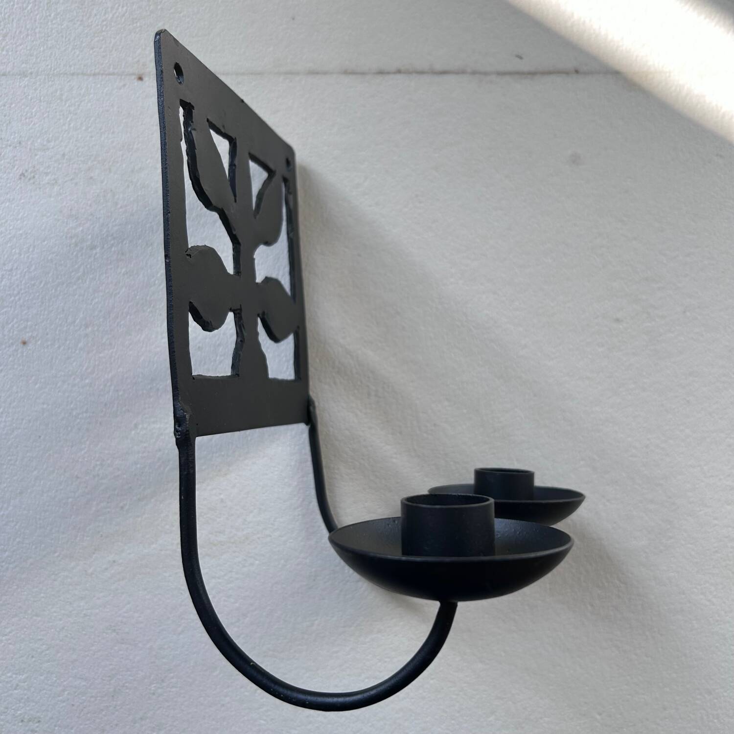 Wrought iron wall candle holder